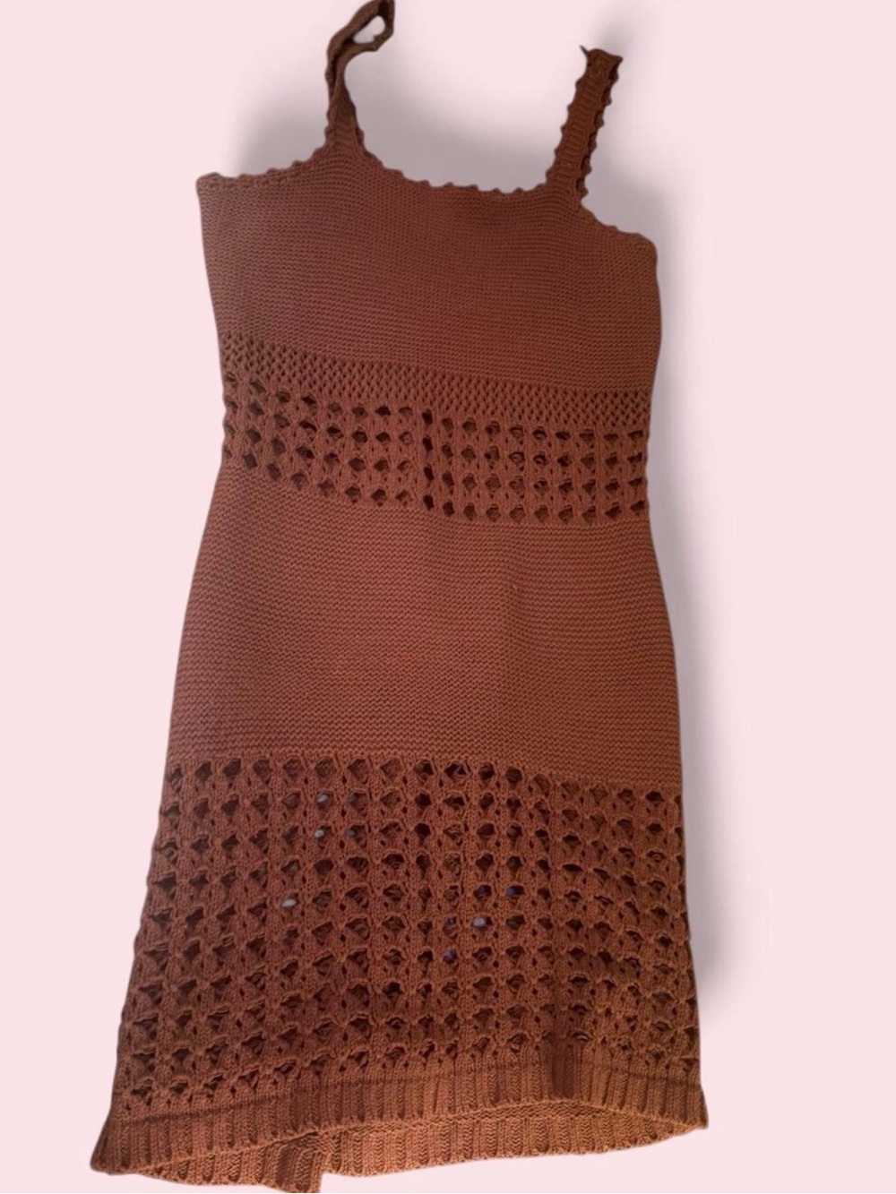 📢NEW NEVER WORN📢brown crochet mini dress